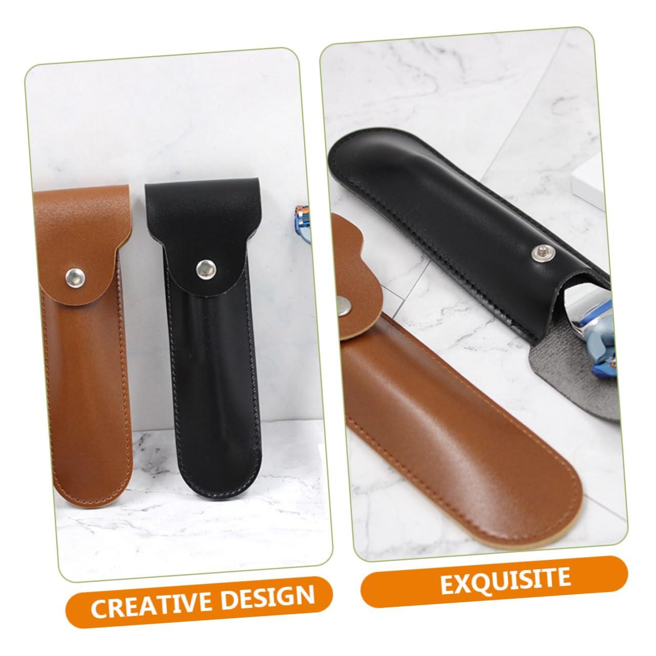 Beavorty Beavorty Leather Razor Case Dads Birthday Safety Razor Travel Cover Compact Elegant