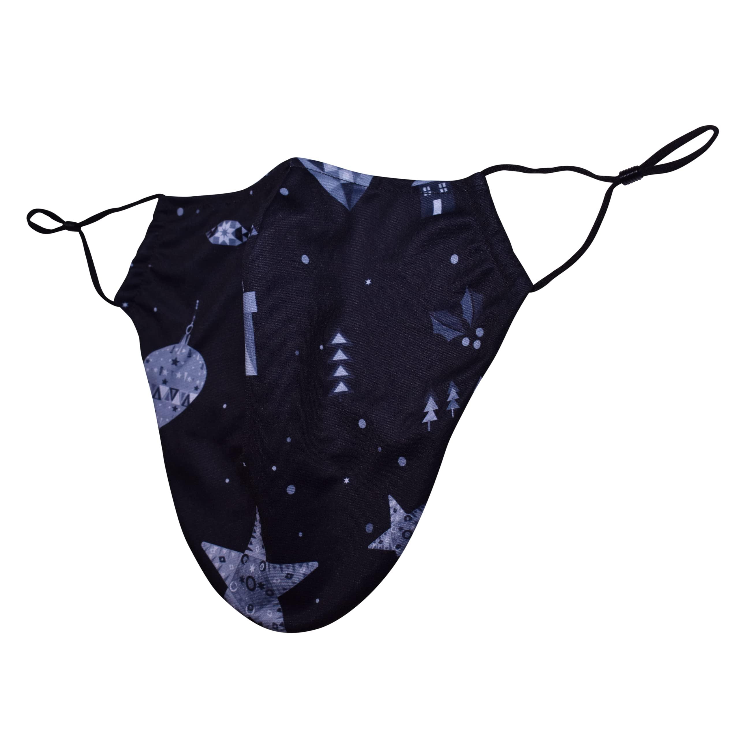 KT Valley Company KT Valley Beard Face Mask for Men with a Beard, Bearded Men Face Mask, Reusable and Comfortable Beard Mask (XMAS_MIDNITE_ORNAMENTS)