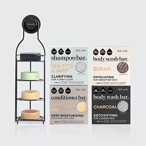 Kitsch Kitsch Rice Shampoo Bar, Rice Conditioner Bar and Self Draining Shower Caddy with Discount