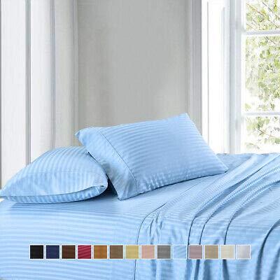 Archu Sheets 600 Thread-Count 3-Piece Massage Table Spa Sheet Set (1Pc Fitted Sheet Fit up to 7" Inch Deep Pocket, 1Pc Flat Sheet & 1Pc Fitted Face Rest Cover) 100% Egyptian Cotton Ivory Stripe