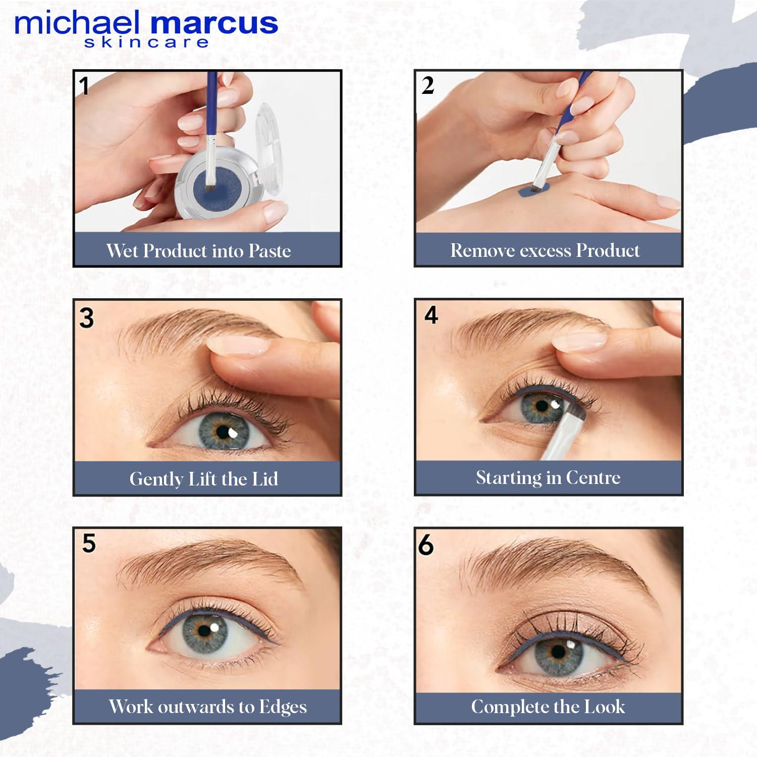 michael marcus michael marcus Makeup Cake Eye Liner (Twilight) - Water Activated Dry Pressed, Long-Lasting, Vibrant Color & Smudge Resistant Eyeliner - Cruelty & Paraben Free - For Beginner & Pro Makeup Artist