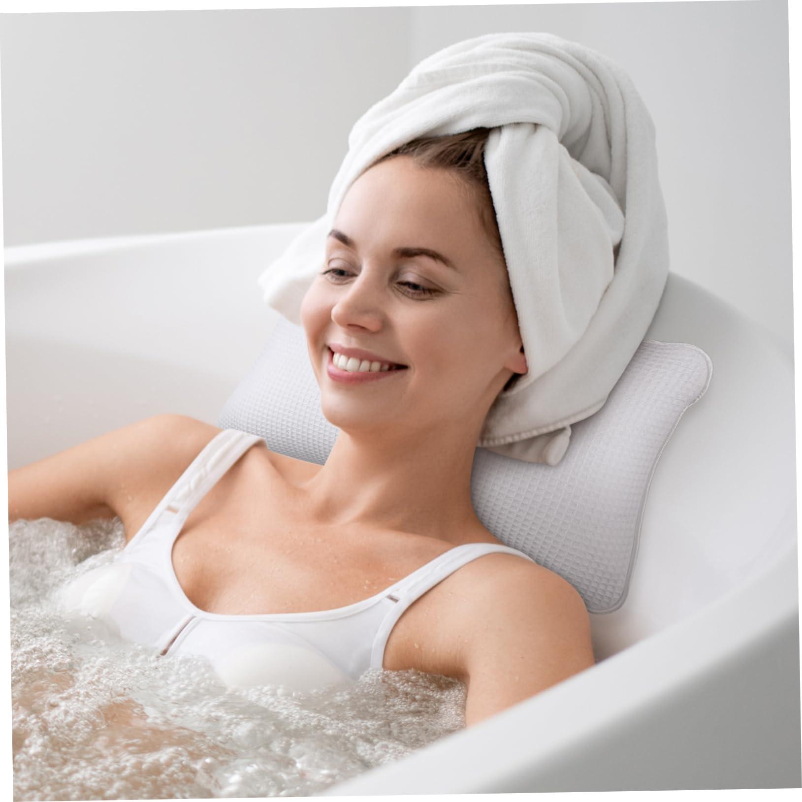 Healeved Healeved Bathtub Pillow Bath spa Pillow Bathtub Neck Pillow Bathroom Bath Pillows Bath Pillow White Bathing Pillows with air Bags Bathroom Pillows Washable Bath mat