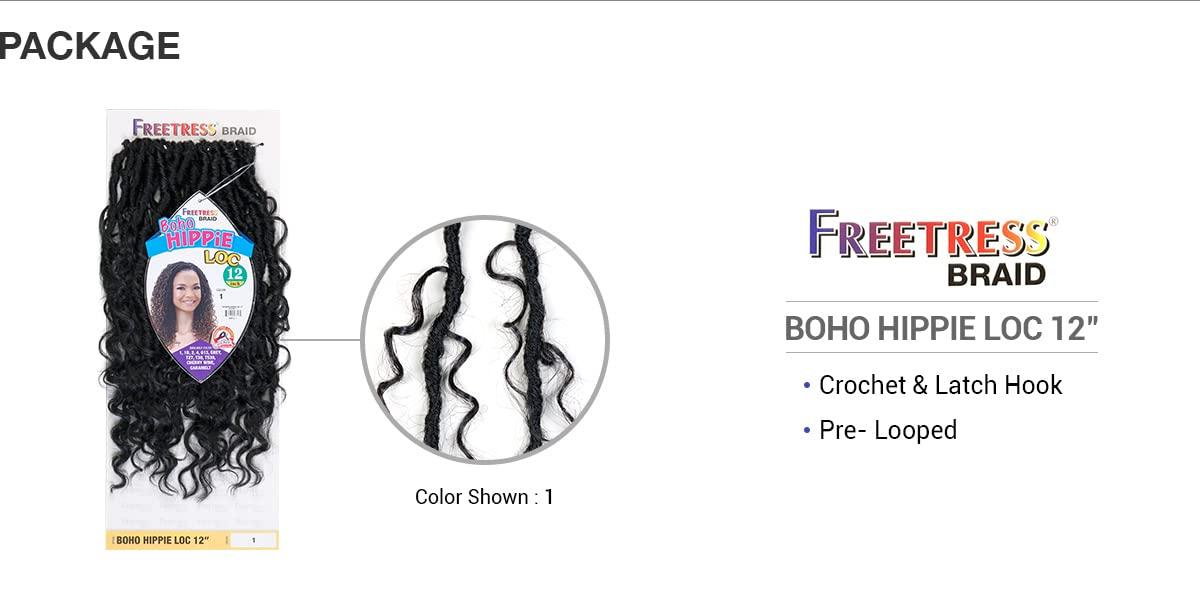 FREETRESS BRAIDS Freetress Synthetic Crochet Braid - BOHO HIPPIE LOC 12 Inch (CHERRYWINE)