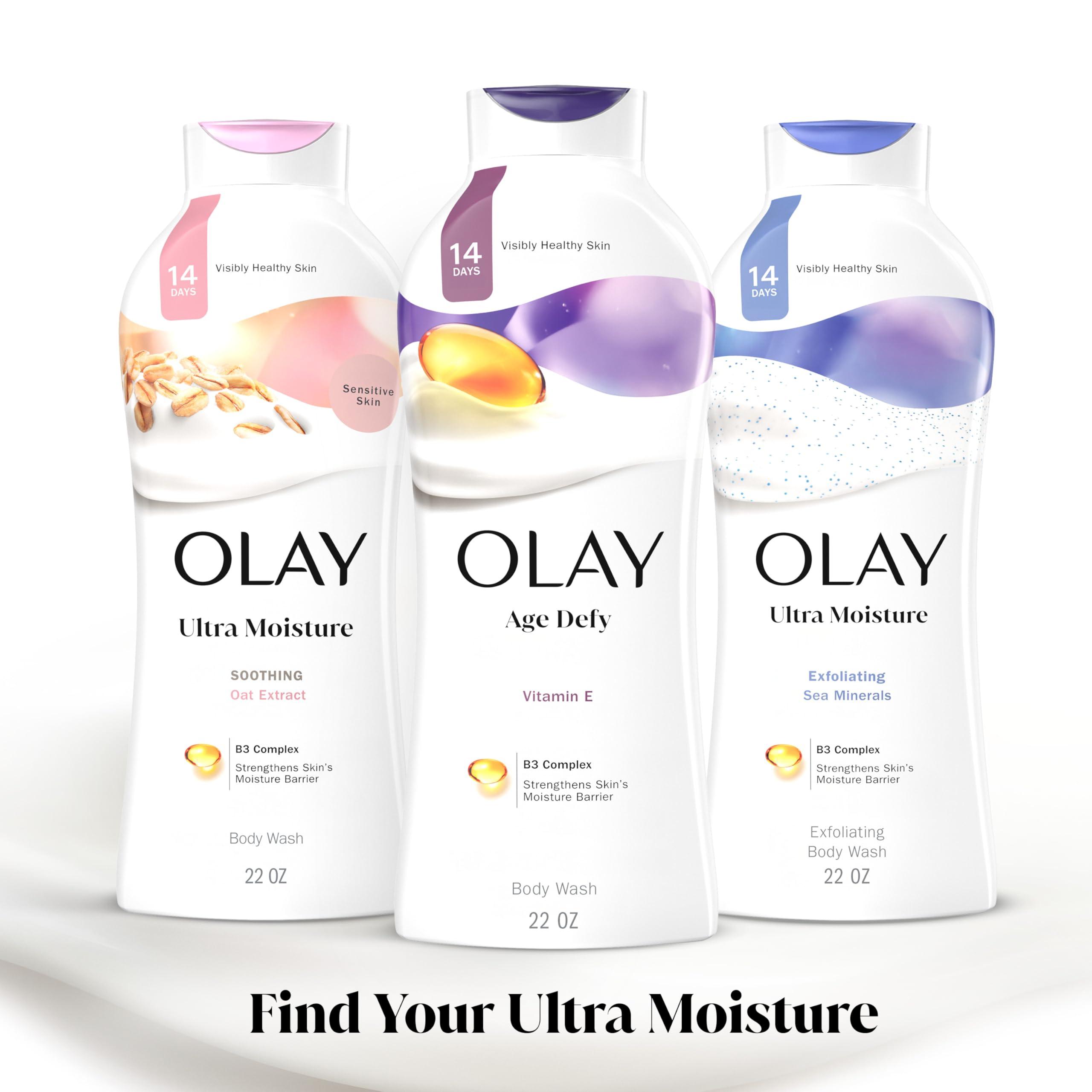 Olay Olay Age Defying Body Wash for Women with Vitamin E, 24hr Moisturizing, 22 fl oz (Pack of 4)