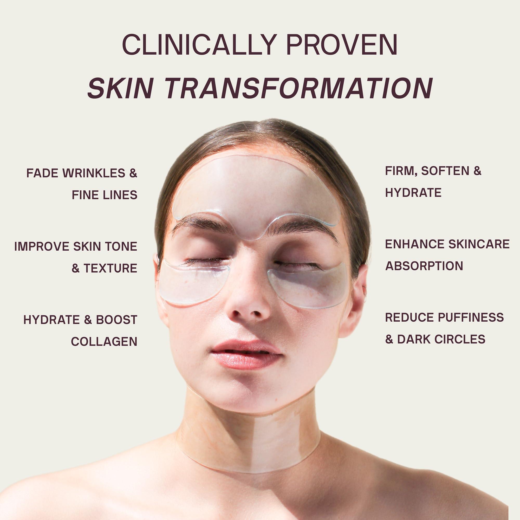 Dermaclara Dermaclara Face Patches Kit - Anti Wrinkle Patches for Forehead, Smile Lines, Silicone Anti-Wrinkle Frown Line Treatment, Up to 30 Uses - 1 Forehead, 2 Mouth, 2 Eye, 1 Neck & 1 Patch Prep Cleanser