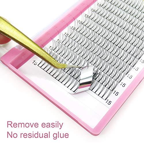 PRO LASHBEAUTY Premade Fans Eyelash Extensions Short Stem Premade Volume Eyelash Extensions 3D-D-0.07-12 Volume Lash Extensions Pre made Lash Fans C D Curl .07 .10(3D-D-0.07,12mm)