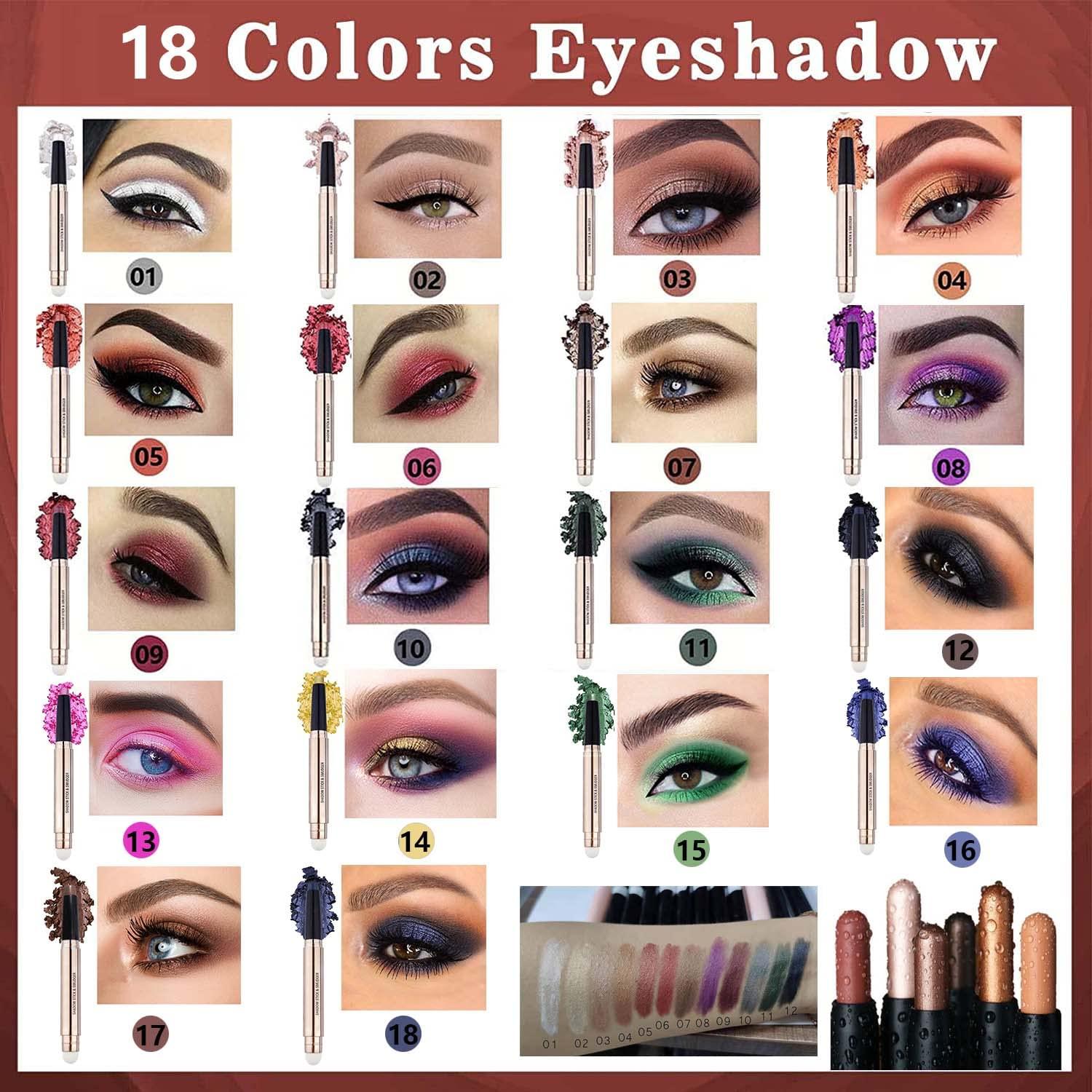 Daeuwiutr Pink Eyeshadow Stick , Cream Smooth Shimmer hot pink light palette matte Eye shadow Pencil Hypoallergenic Waterproof Long Lasting Eye shadow Highlighter Stick Eyeliner Pen Korean Cute Eye Makeup