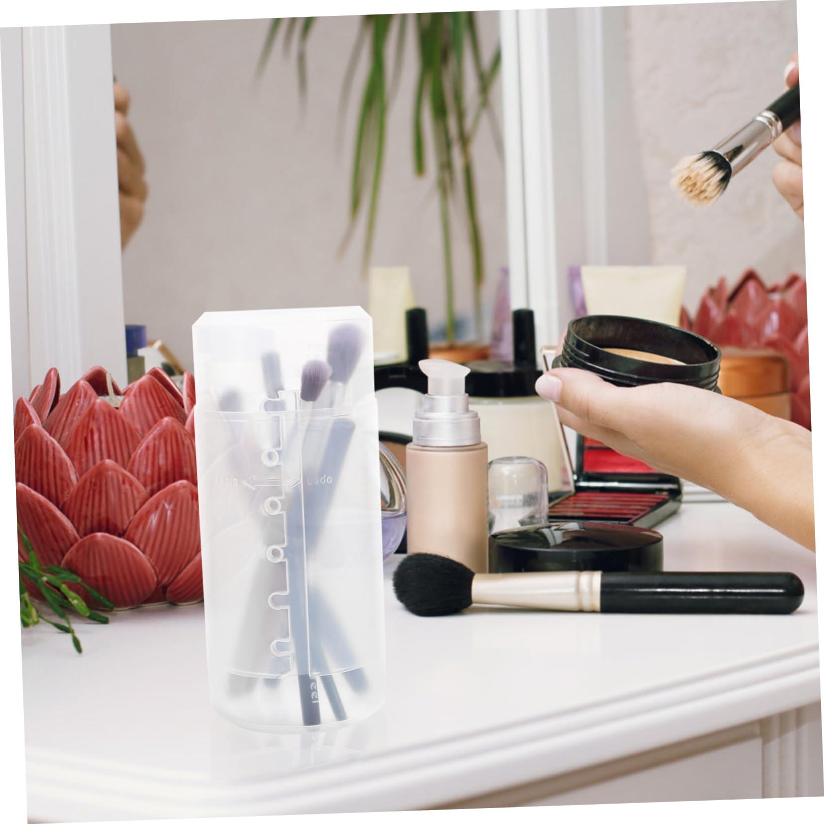 ABOOFAN ABOOFAN Elegant 3pcs Makeup Brush Holder Travel Case Lid Retractable Brush Organizers for Travel Dustproof Makeup Brush