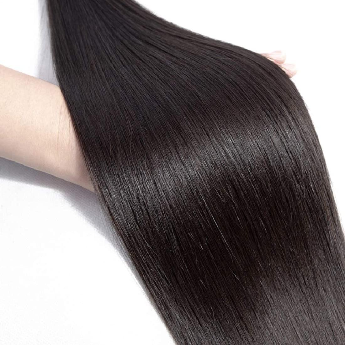 HeioWuio Brazilian Bundles Straight 8A Grade 100% Unprocessed Straight Human Hair 3 Bundle 26 26 26 Inch Brazilian Remy Hair Weave Human Hair Weaves For Women
