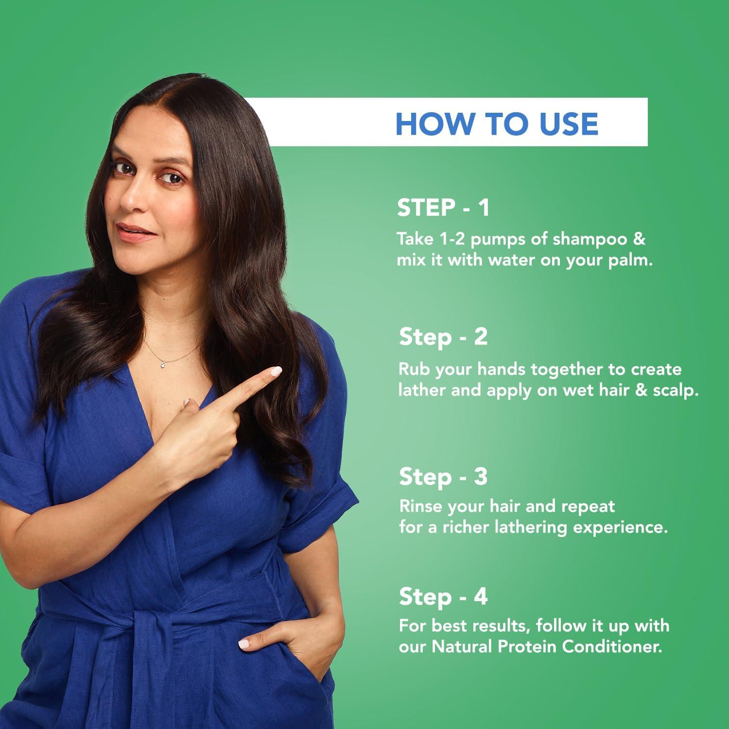 india Natural Protein Hair Strengthening Shampoo for Women & Men| With Hydrolyzed Silk & Wheat Proteins |Shampoo for Dry and Frizzy Hair | Shampoo for Hair fall control-200 ml