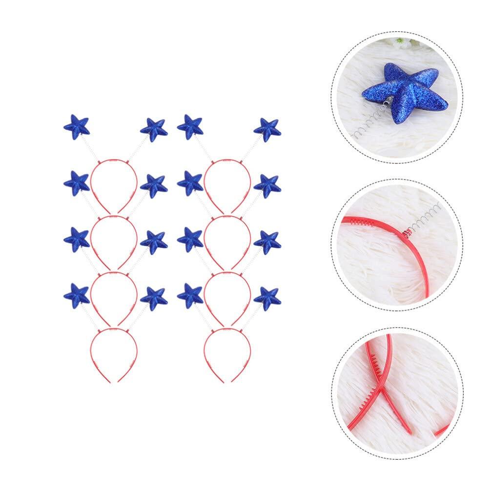 Lurrose Lurrose 8pcs Star Head Boppers Martian Headband Alien Antenna Headband Star Headband Novelty Headbands (Blue)