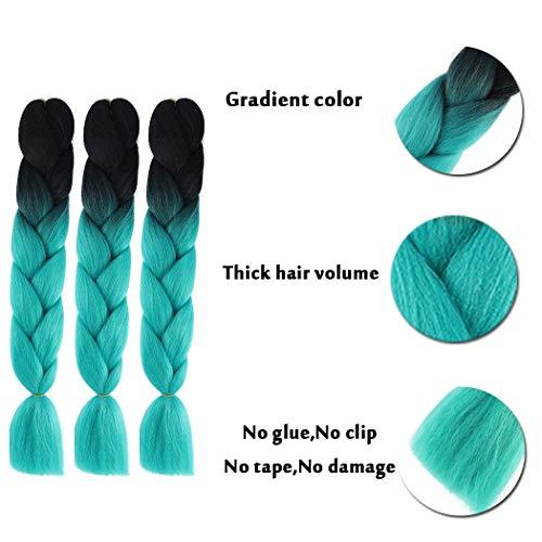 EVILD Evild Crochet Jumbo Braiding Synthetic Box Twist Braids Hair Extensions Kanekalon Twist Braiding Hair for Women and Girls(Pack of 3) (B14)