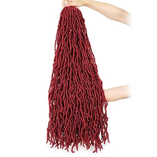 ZRQ ZRQ 30 Inch Faux Locs Crochet Hair, 6 Packs Pre-looped Red Goddess Locs Croceht Braids Synthetic Curly Wavy Burgundy Soft Locs Crochet Hiar Extensions BUG#