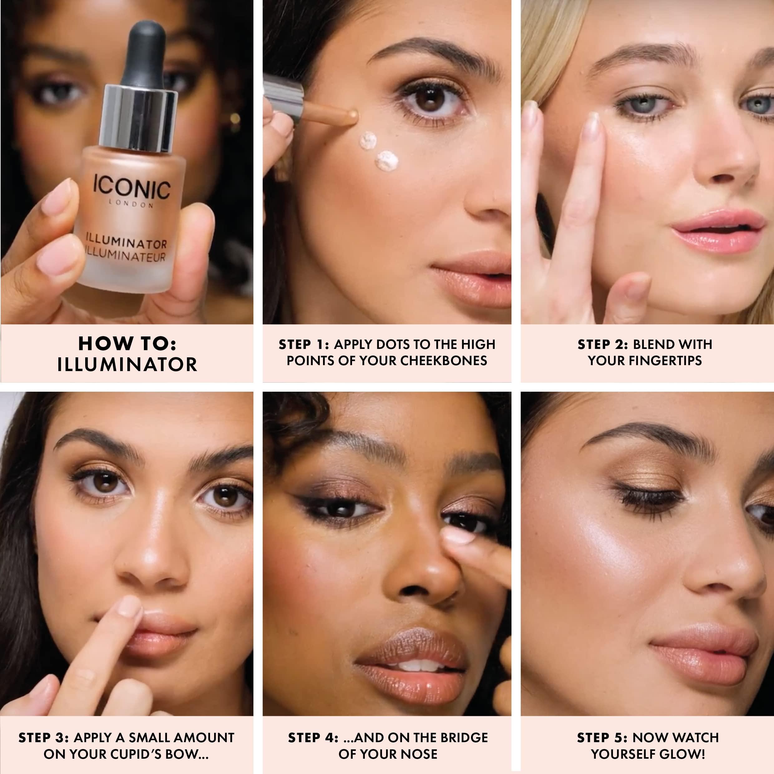 ICONIC LONDON ICONIC LONDON Illuminator | Liquid Highlighting Drops for a Radiant Glow, Cruelty-Free, Vegan Makeup, Original (Champagne Shimmer) 0.45 Fl oz