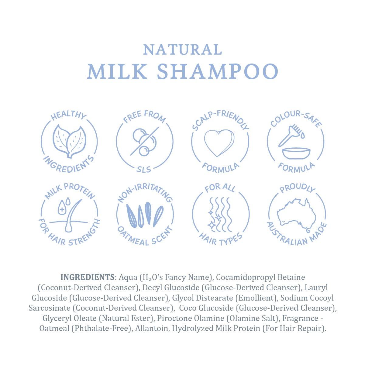 MooGoo MooGoo Milk Shampoo  For Itchy, Dry, Eczema, Psoriasis & Dandruff Prone Scalps  SLS, Silicone, Sulfate & Paraben Free - Natural & Gentle Formula  500ml / 16.9 fl.oz.