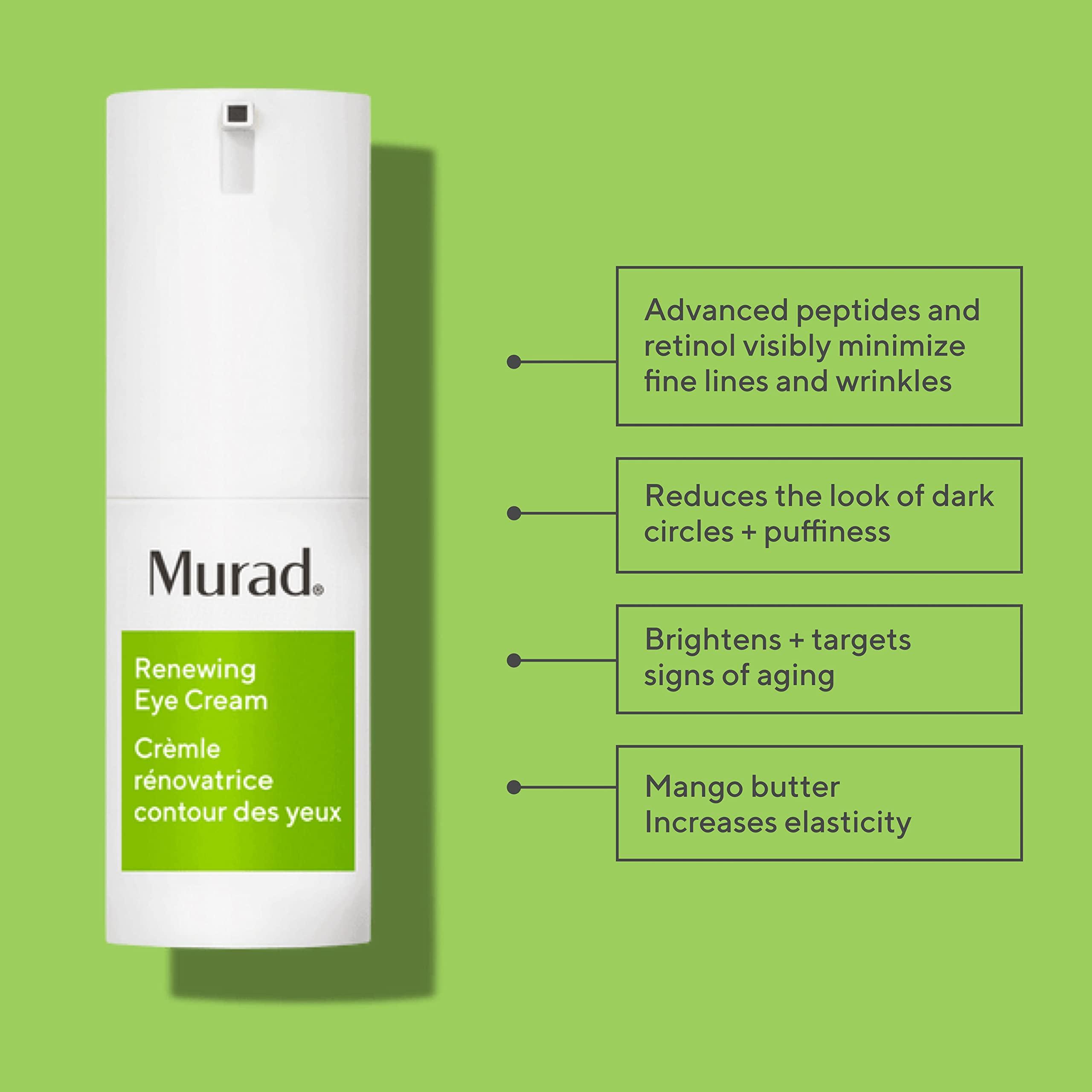 Murad Murad Renewing Eye Cream - Resurgence Multi-Action Anti-Aging Eye Cream with Advanced Peptides and Retinol Brightening Eye Lift Firming Treatment Visibly Minimizes Wrinkles, 0.5 Fl Oz