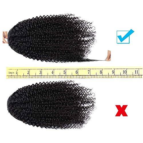 Bex Hair Human Hair Drawstring Ponytail Extension Afro Kinky Curly Ponytail for Black Women Wrap Drawstring Ponytail Hairpiece Thick with Clip in Binding Pony Tail (12 Inch, Kinky Curly (Magic))