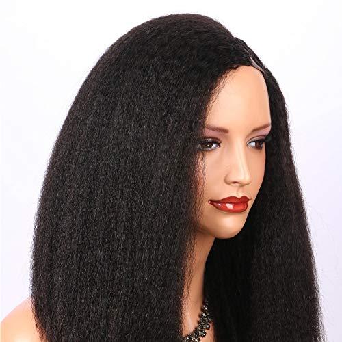 Prime Kitty Kinky Straight U Part Lace Wig Human Hair Left U Part Wig 1x3 Small Cap Natural Color U Part Left Side Wigs Human Hair Black Women 10A Brazilian Human Hair Wigs No Shedding Upart Wig - 180% 8"