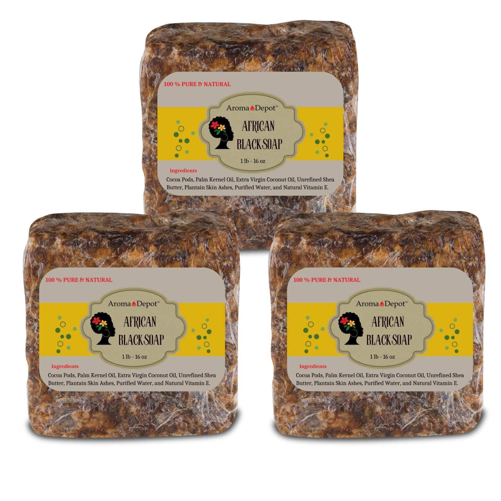 Aroma Depot Aroma Depot Raw African Black Soap Bars From Ghana (3 lbs.)