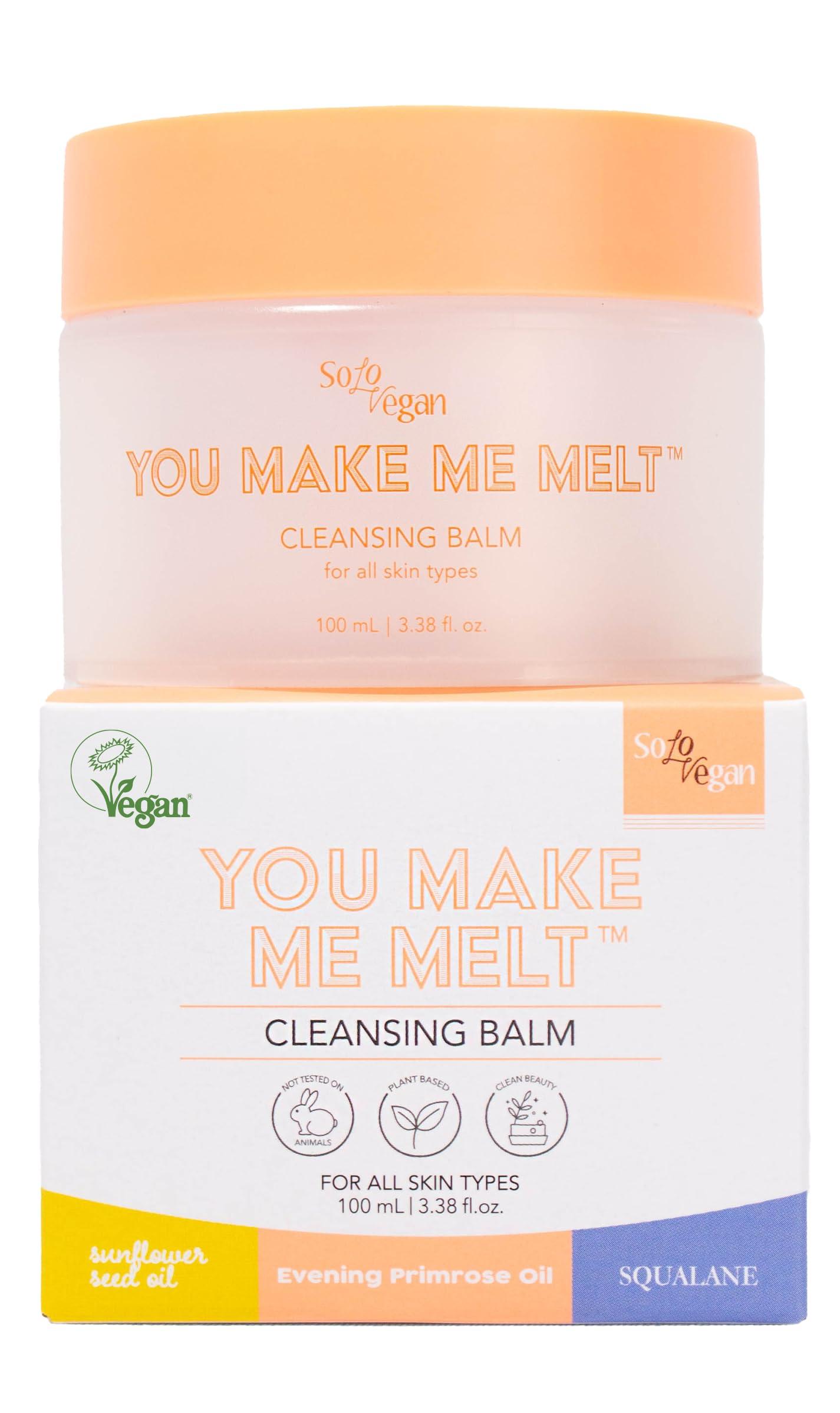 SoloVegan SoloVegan You Make Me Melt Cleansing Balm Make Up Remover 100ml Eye Makeup Remover Korean Skincare Cleanser Makeup Remover Balm I K-beauty I Vegan