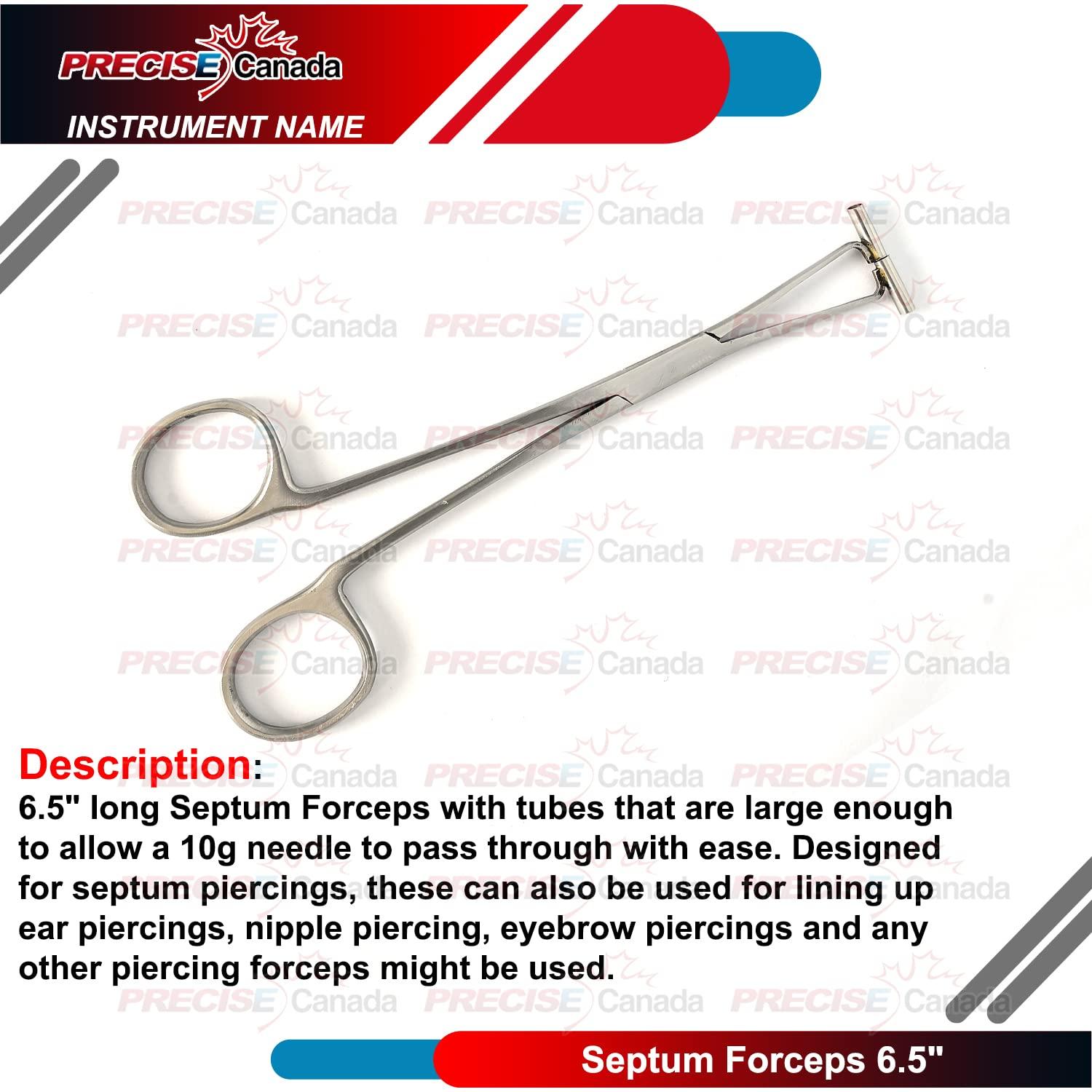 PRECISE CANADA PRECISE CANADA Septum Forceps 6.5" Piercing Body Clamps Pliers Tool