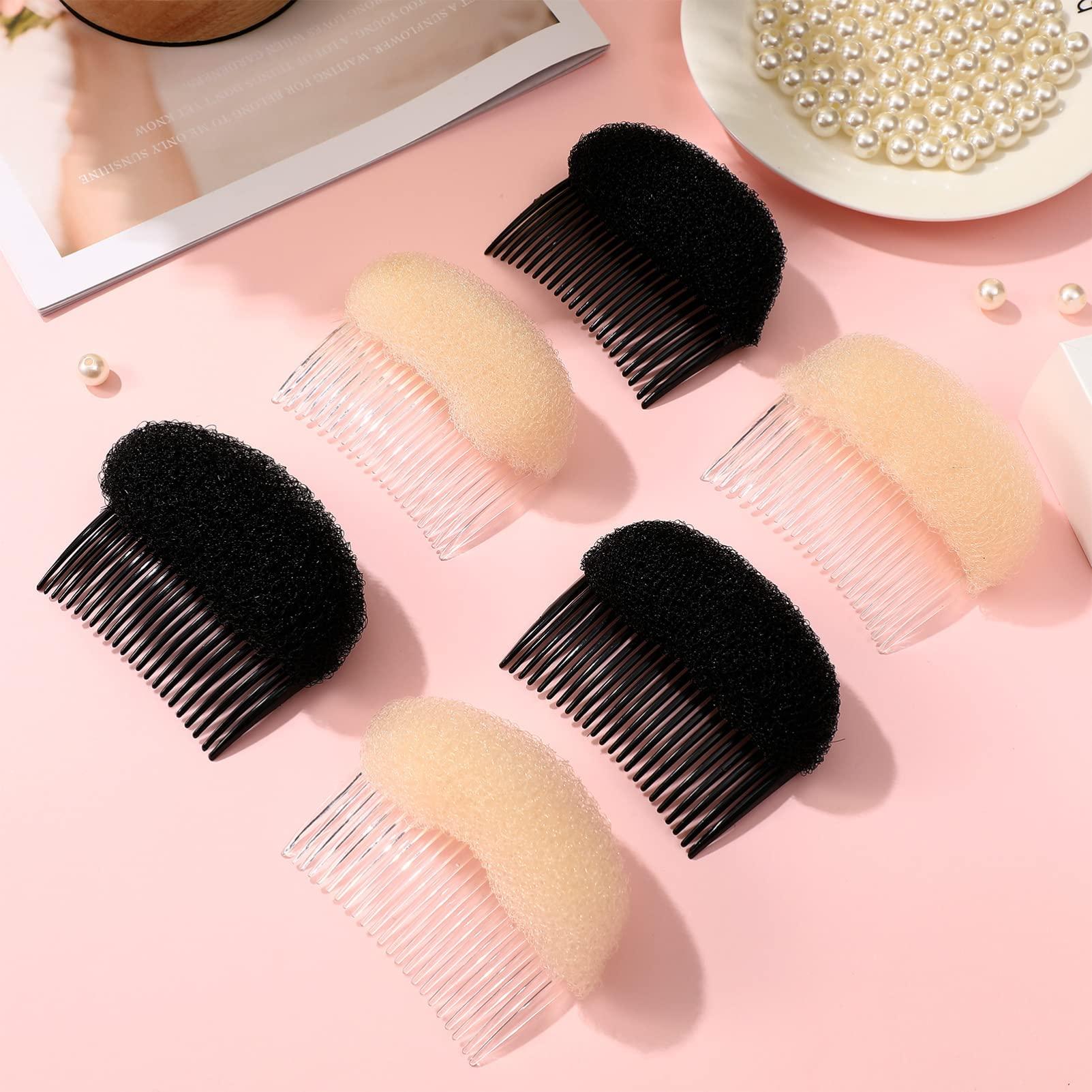 minkissy minkissy Bangs Hair Clip 6pcs Bump It Up Volume Hair Bases Sponge Hair Comb Clip Insert Braid Tool Girl Hair Piece Hairstyling Tools for Travel Party Daily Use Black White Hair Sponge
