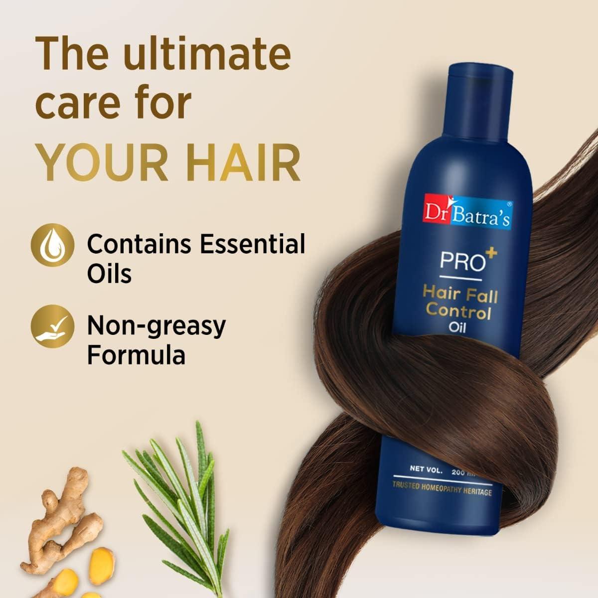 Dr Batra\'s Dr. Batras. PRO+ Hair Fall Control Shampoo - 350ml, PRO+ Conditioner 350 ml and PRO+ Hair Fall Control Oil - 200ml