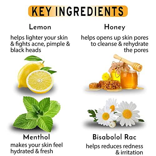 ROSEVILLA ROSEVILLA Eternal Ayurveda Lemon & Honey Face Wash - 100 ML bottle with inbuilt brush