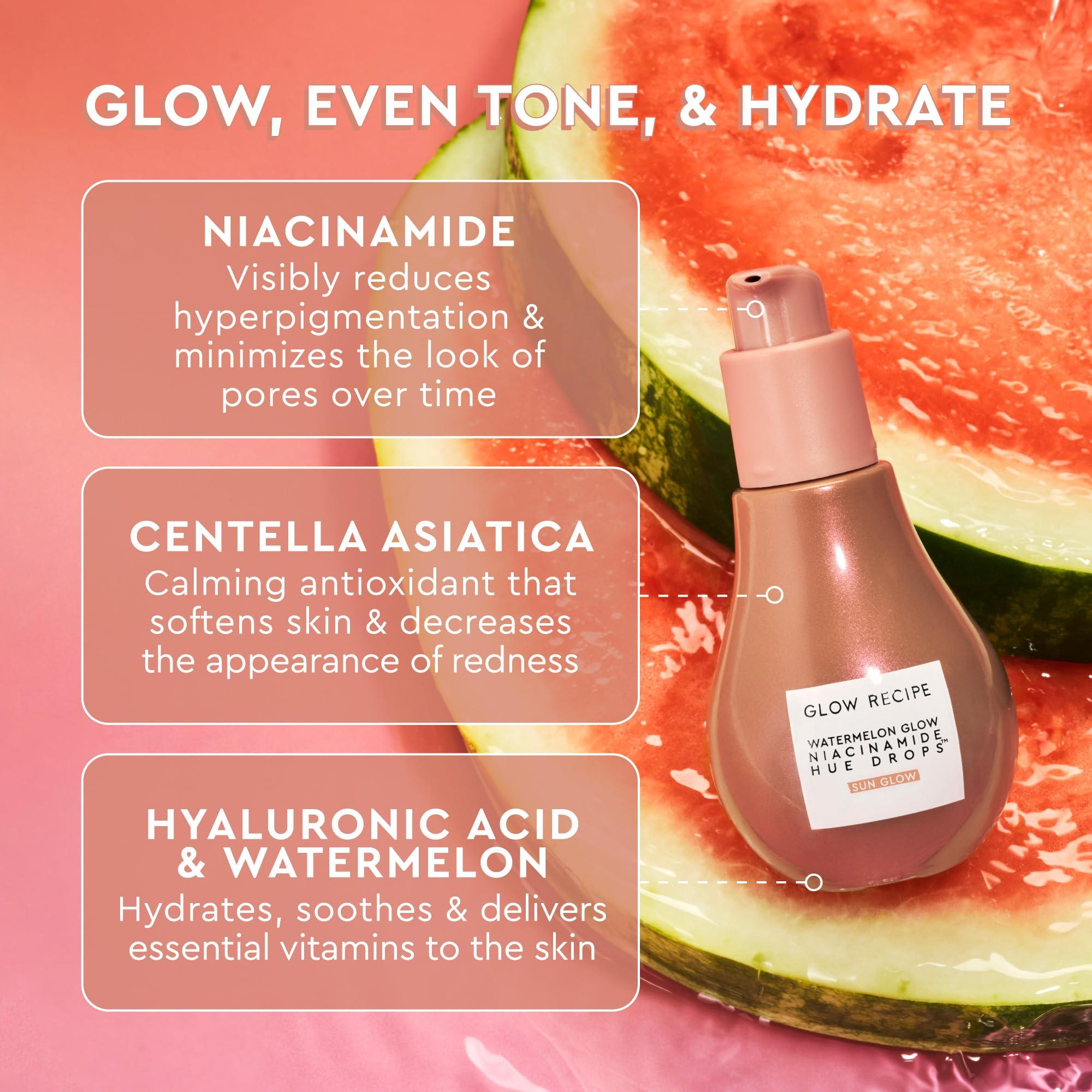Glow Recipe Glow Recipe Dewy Skin Dazzlers Travel Size Gift Set - Niacinamide Dew Drops Face Serum + Hue Drops Bronzing Serum + Watermelon Glow Ultra-Fine Hydrating Face Mist (3 Count)