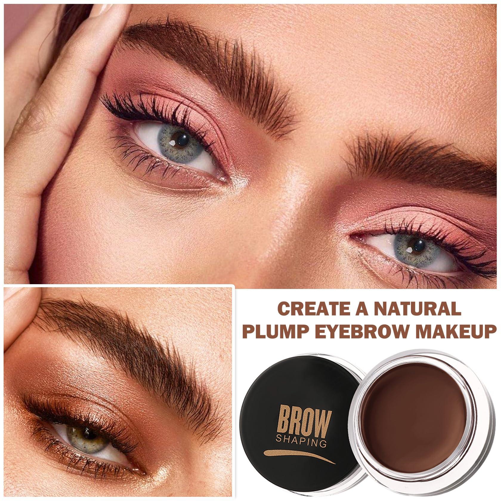 IONSGAKO Eyebrow Pomade Brow Gel Pomade,Long Lasting Waterproof and Enhancers Eyebrow Soft Smooth,Eyebrow Makeup Gel with Eyebrow Brush for Girls and Women-Brown