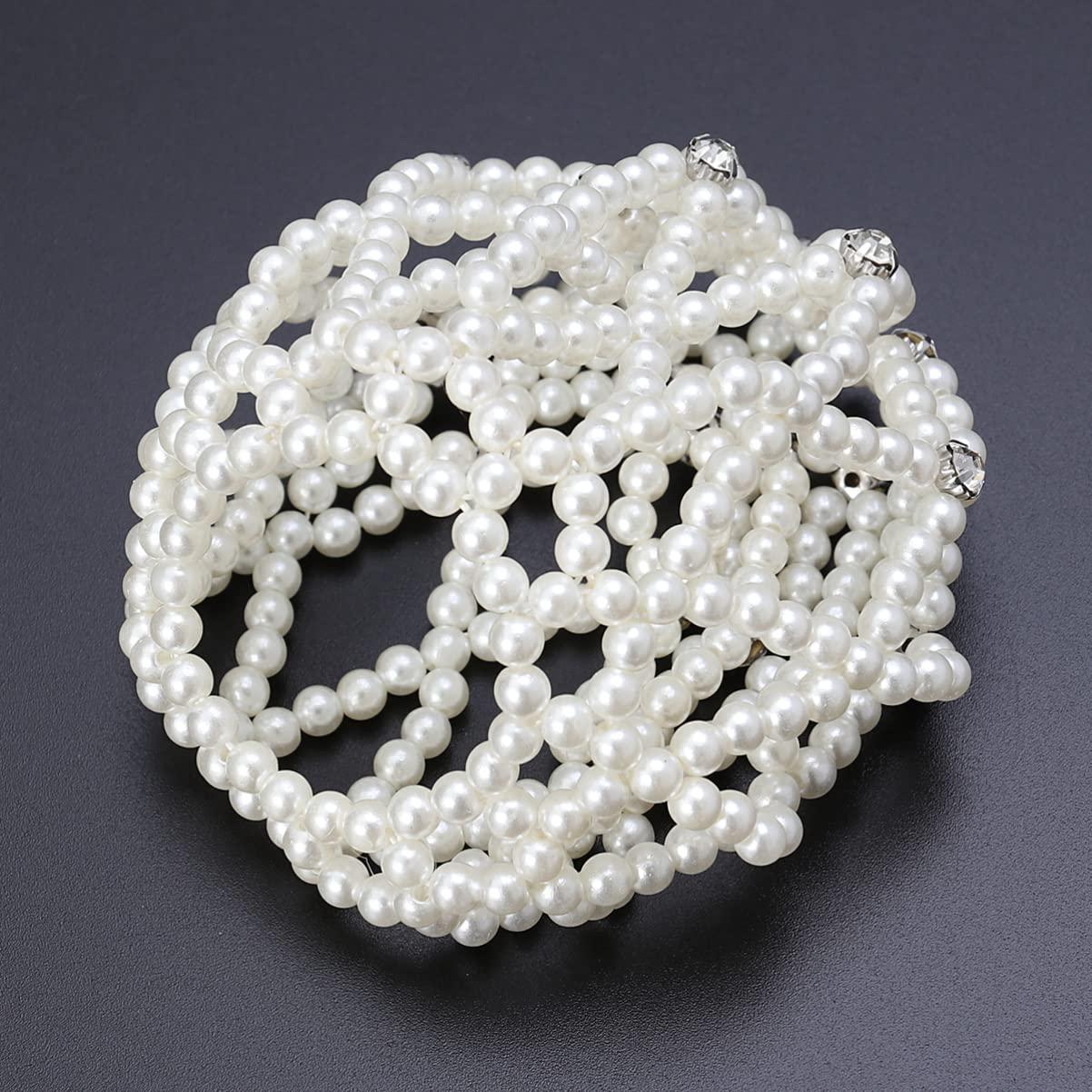 Beaupretty Beaupretty Hair Snood, Pearl Design Hairnet for Dance Performance, White, 1 Count