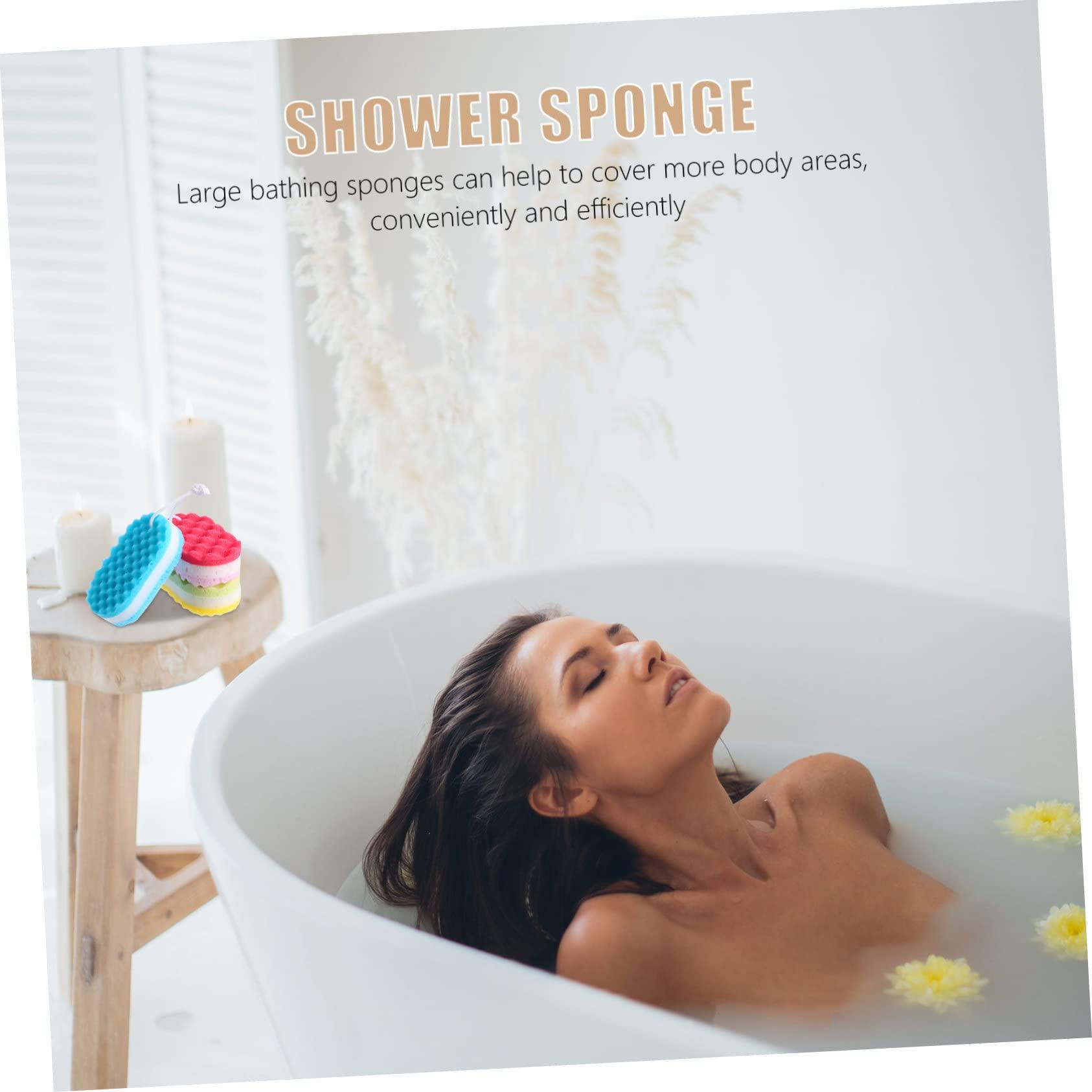 FOMIYES FOMIYES Shower Sponge Double Sided Bath Sponges for Shower Wavy Sponge Cleaning Body Scrubber Soft Gentle Skin Scrubber