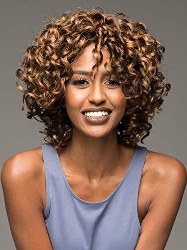 Vivica Vivica Oprah-2 Wig Color FS1B/33 Fox Wigs 6.5" Length Loose Mixed Spural Curls Synthetic Fiber Side Skin Part Pure Stretch Cap African American Black Womens Bundle MaxWigs Hairloss Booklet