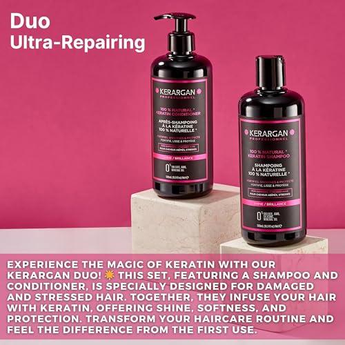 KERARGAN Kerargan - Ultra Repairing Keratin Shampoo & Conditioner Duo for Damaged and Stressed Hair - Strengthens, Smoothens & Protects - Sulfate-Free, Non-GMO, Silicone-Free - 2x16.9 Fl oz
