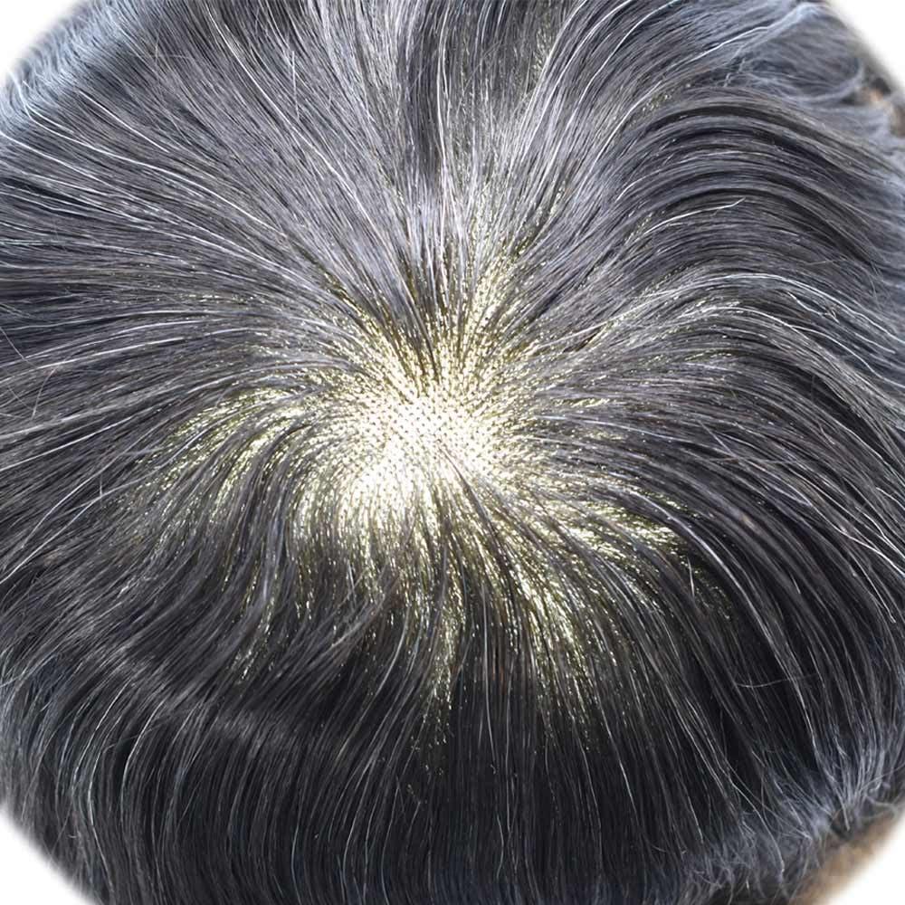 Hair Wonders Mens toupee hair replacement system for men hairpieces toupee for men real human hair pieces for men hair systems Protesis Capilar Para Hombre US Stock6x8-2# DARKEST BROWN