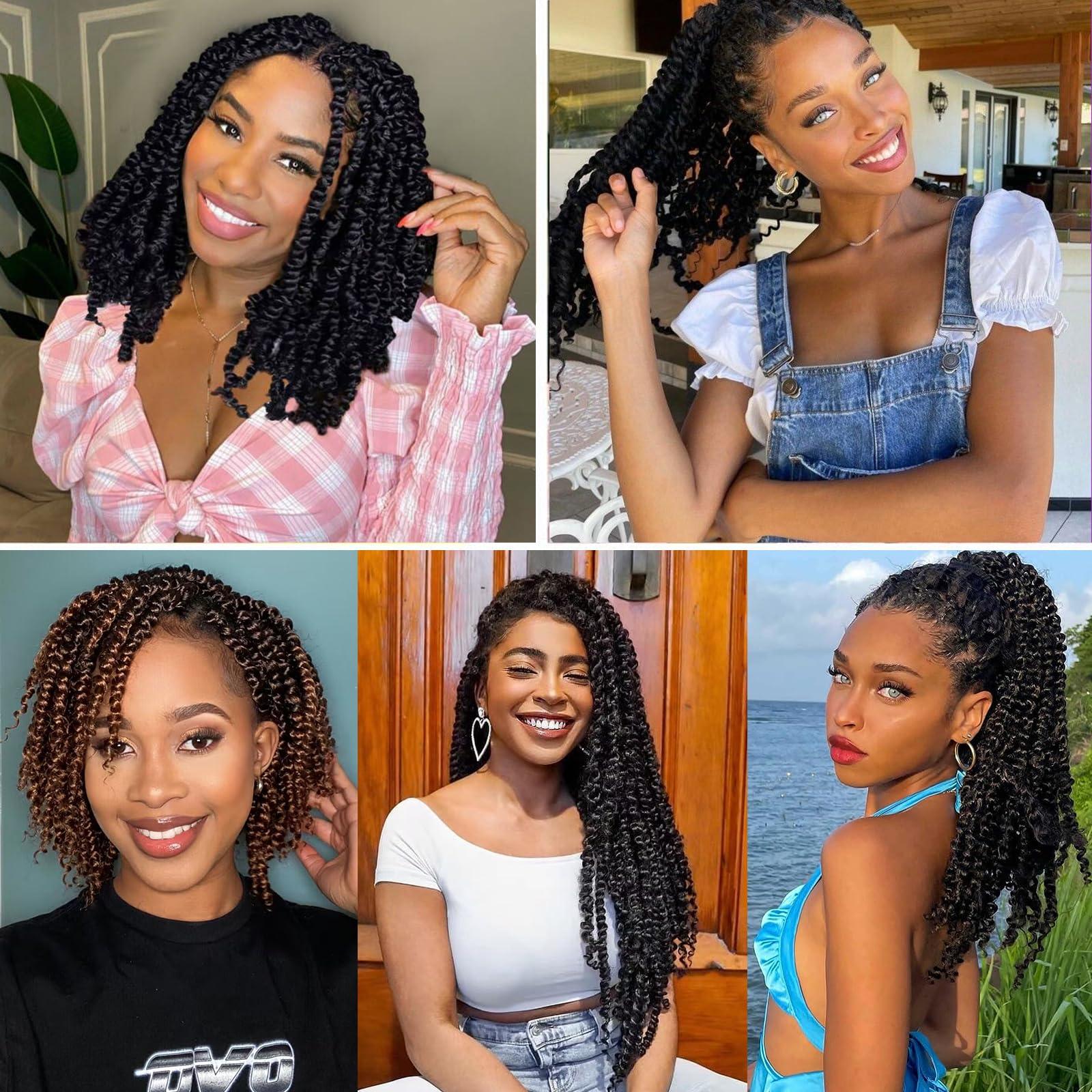 Pofworld 9 Packs Passion Twist Crochet Hair 10 Inch Pre-twisted Passion Twist Hair Pre Looped Crochet Passion Twist Hair Bohemian Passion Twist Crochet Braids Hair for Women Girls and Kids (10Inch,T1B/30/27)