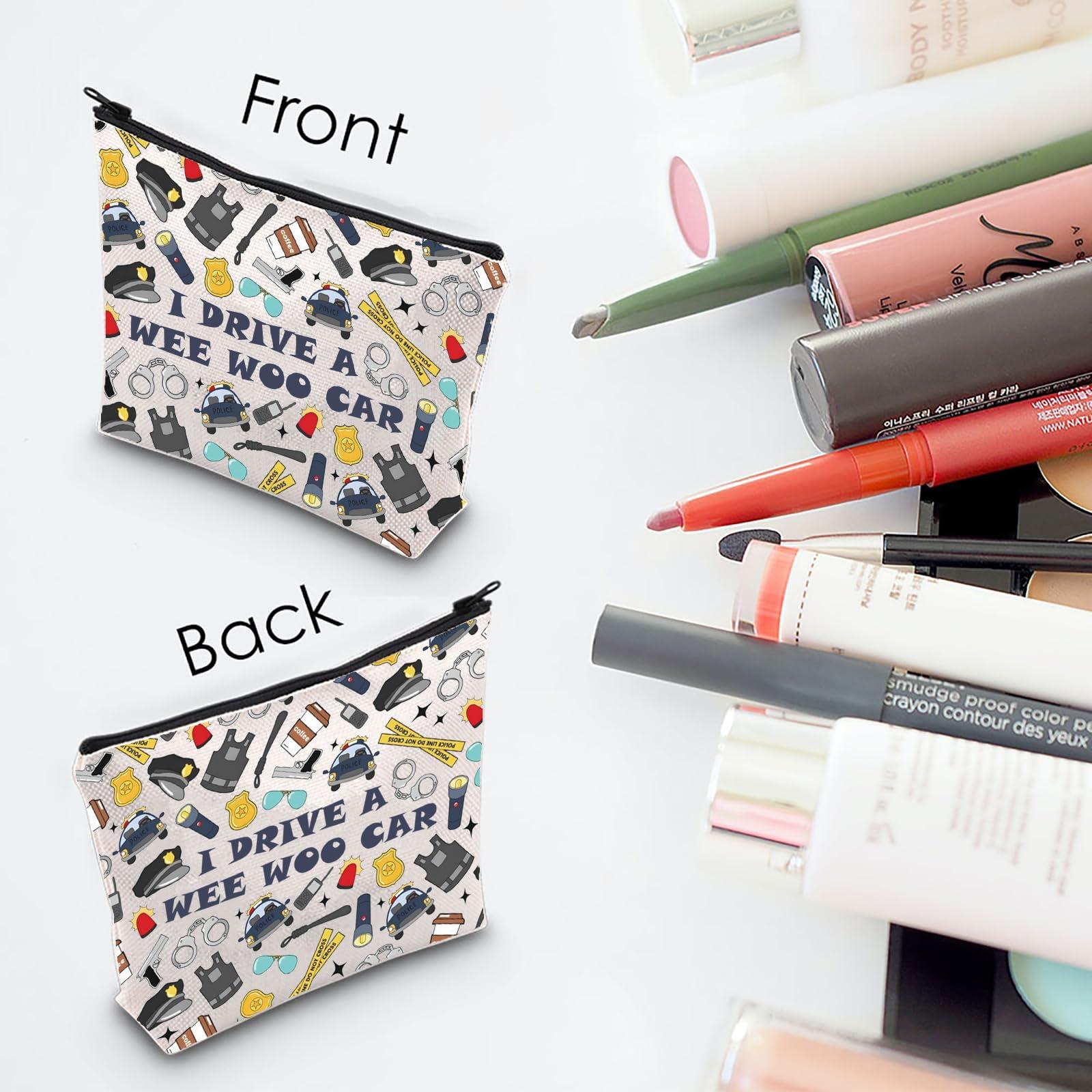 MNIGIU MNIGIU Funny Police Gift Cop Cosmetic Bag Police Officer Gift Police Grad Gift For Female (CAR Bag)
