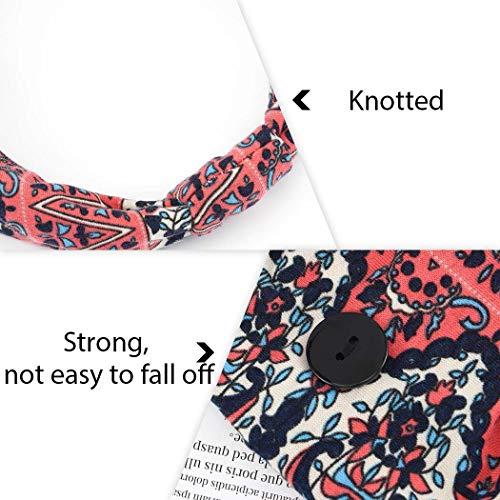 Bohend Bohend Boho Button Headband Wide Stretchy Daily Use Knotted Headwear Sport Athletic Yoga Gym Hair Accessories for Women and Girls(3pcs) (A)