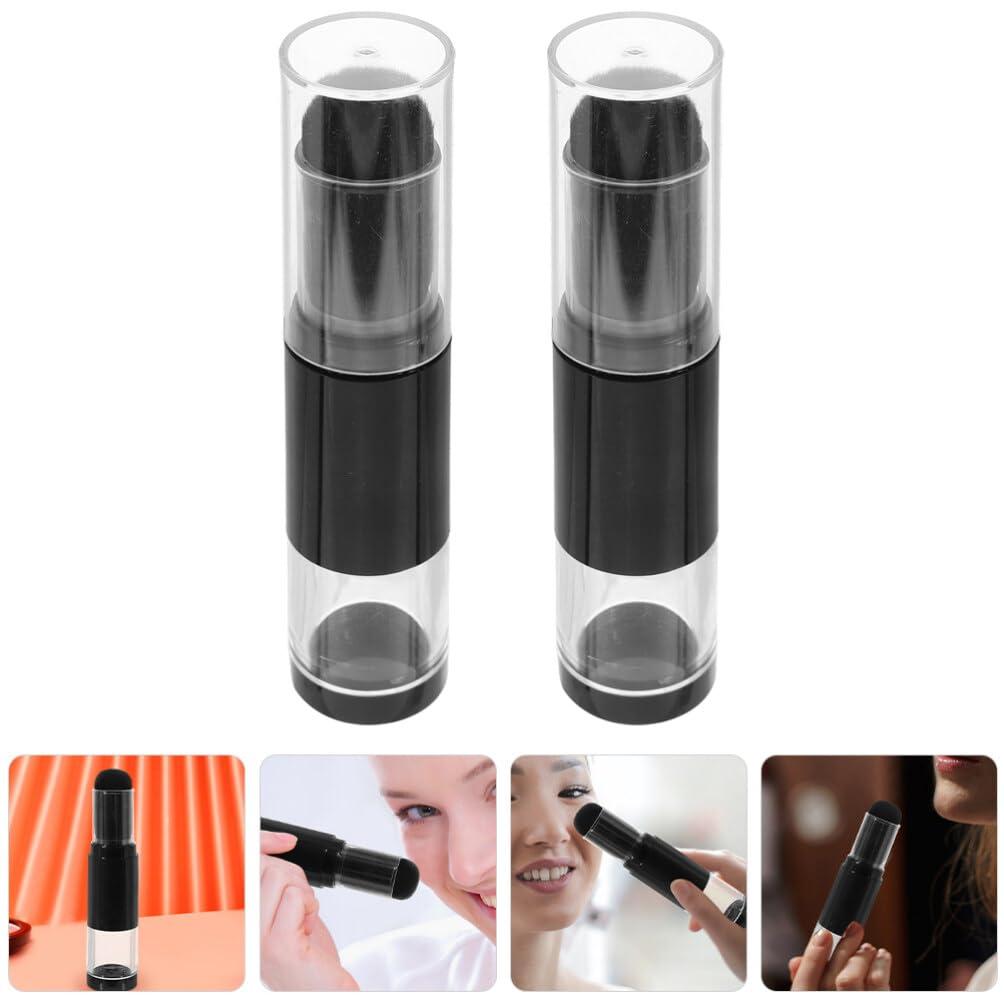 Beavorty Beavorty Retractable Makeup Brush 2pcs Brush Blush Brush Portable Powder Brushes Foundation Blending Brush with Refillable Bottle Jar for Powder Cosmetics A