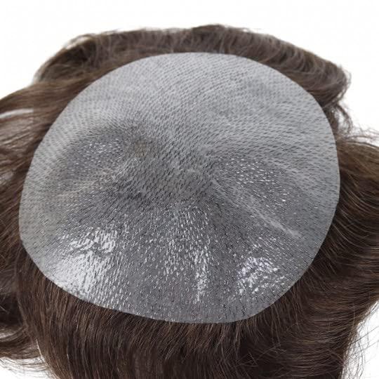 uniwigs uniwigs Crown Hair Patch Pieces, Human Hair 6'' Length, Hair System Covering Thinning or Balding Crown (1B Off Black)