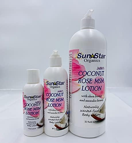 Sun Star Organics Sun Star Organics - Coconut Rose MSM Lotion - 8 fl oz (2 PACK)
