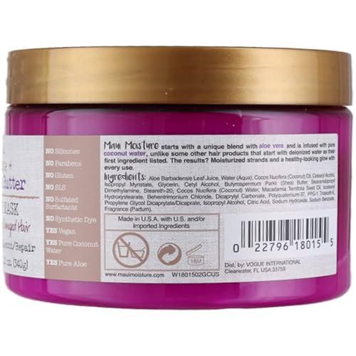 Maui Moisture Maui Moisture Shea Butter Hair Mask 12 Ounce Jar (Heal/Hydrate) (354ml) (3 Pack)