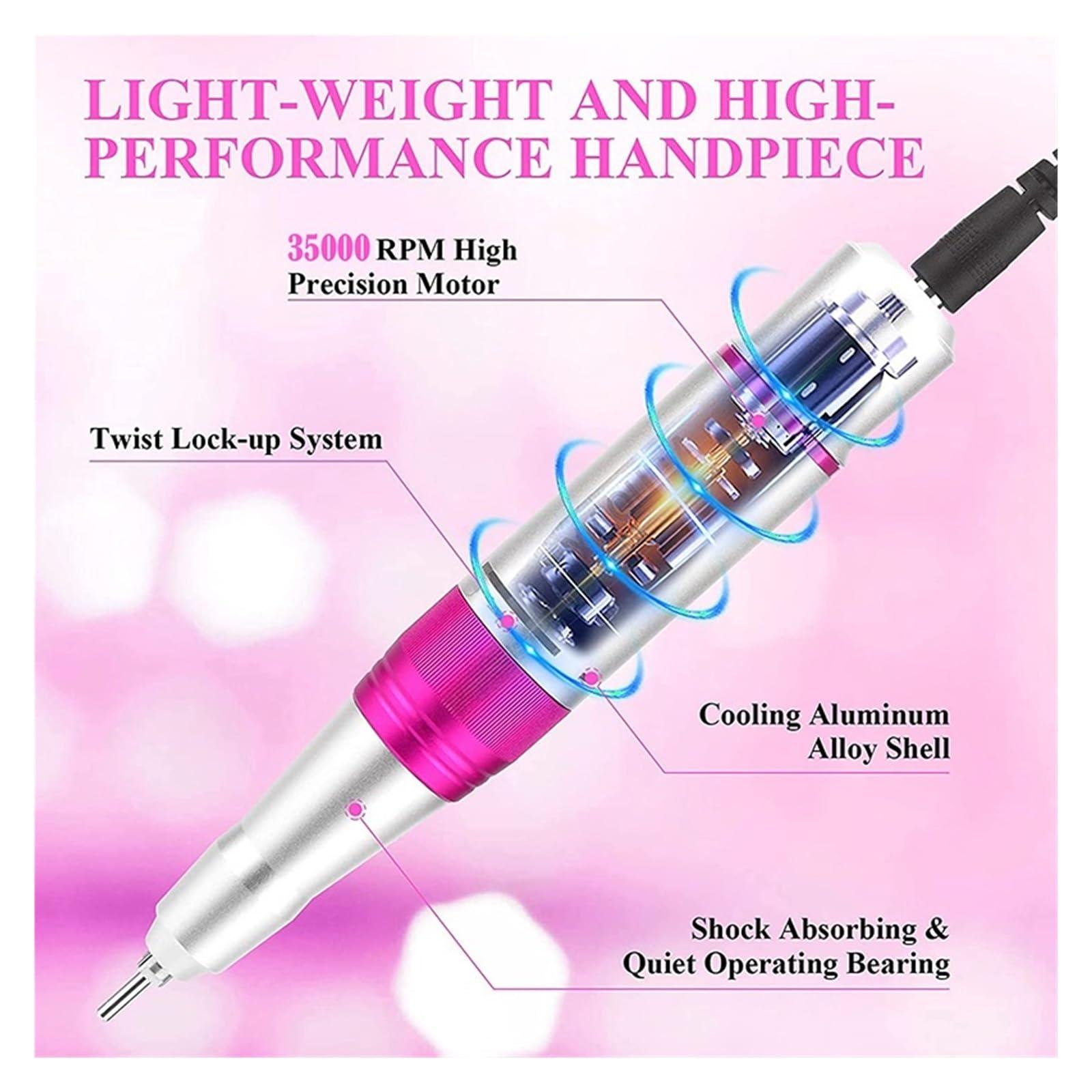 ROLTIN Electric Nail Drill, 35000RPM Nail Drill Machine, Professional Electric Manicure Machine, Milling Cutters Nail, Art Electric Nail File Sets for Manicure Easy to Use