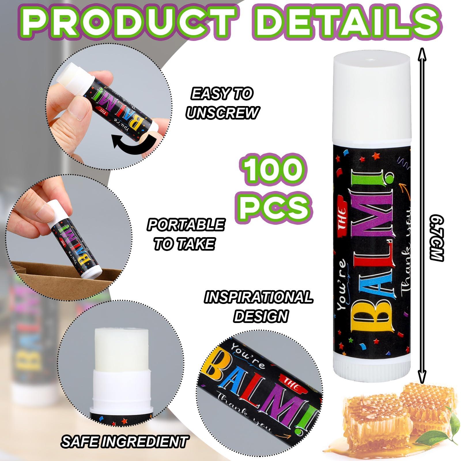 Dunzy Dunzy 100 Pack Employee Appreciation Gifts Bulk Lip Balms Favors Bulk Small Thank You Gifts Team Appreciation Inspirational Gifts for Women Men Coworkers Staff Teachers Nurses Team
