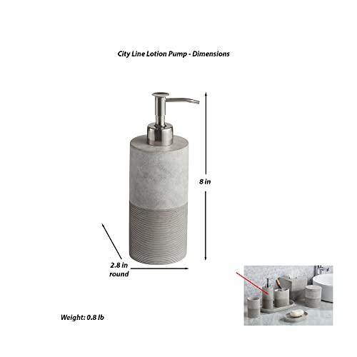 Roselli Trading Company Roselli Trading Company City Line Bath Lotion Pump, Gray