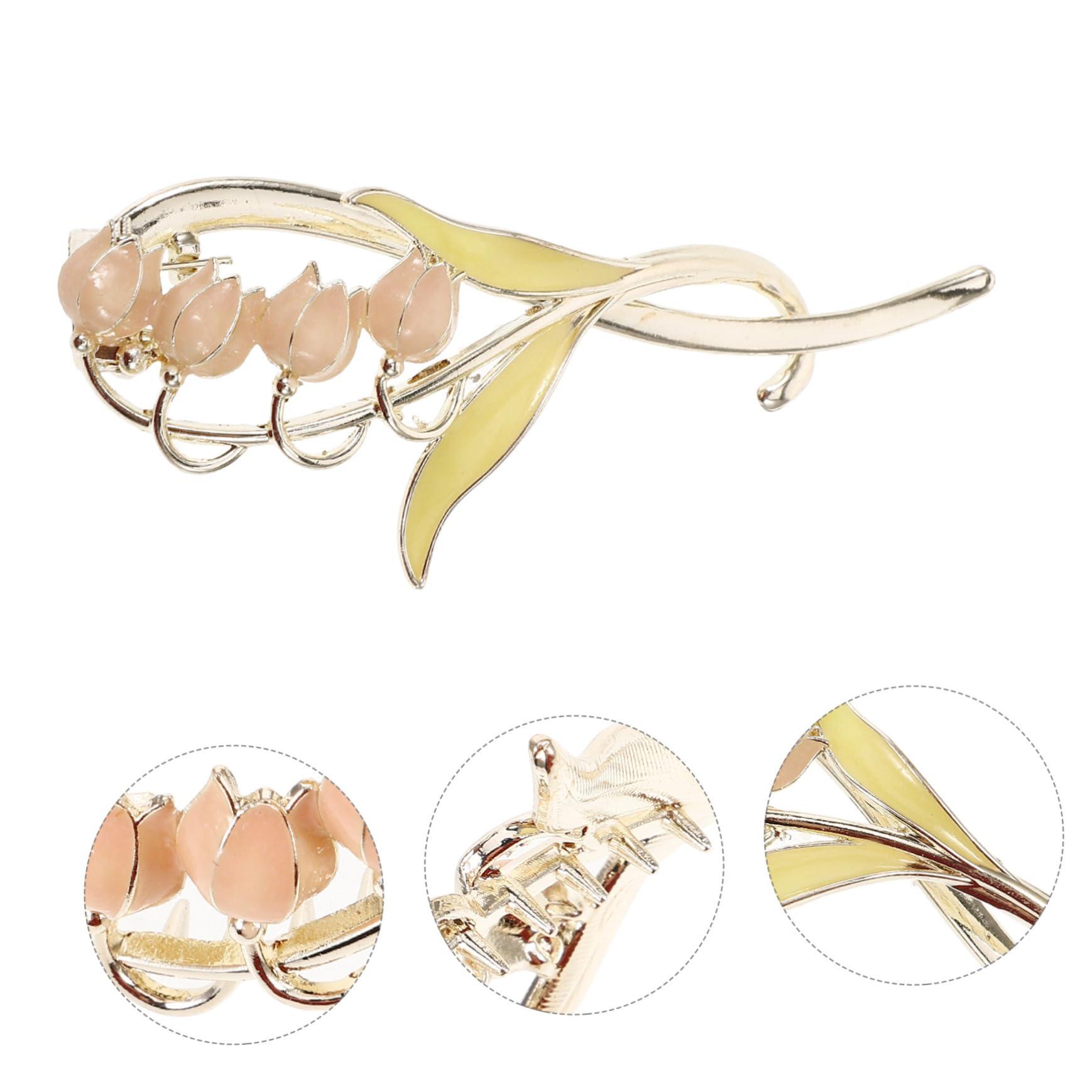 Healeved Healeved Twist Chuck Hair Clip French Clips for Hair Claw Clips Hair Clips Hair Clamps Hair Pins for Buns Bellflower Hair Barrettes for Thick Hair Bun Hair Clip Ponytail Pink Alloy