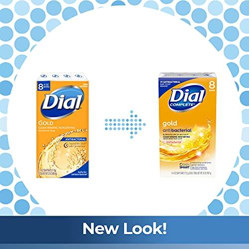 Dial Dial Antibacterial Deodorant Bar Soap, Advanced Clean, Gold, 4 oz, 8 Bars