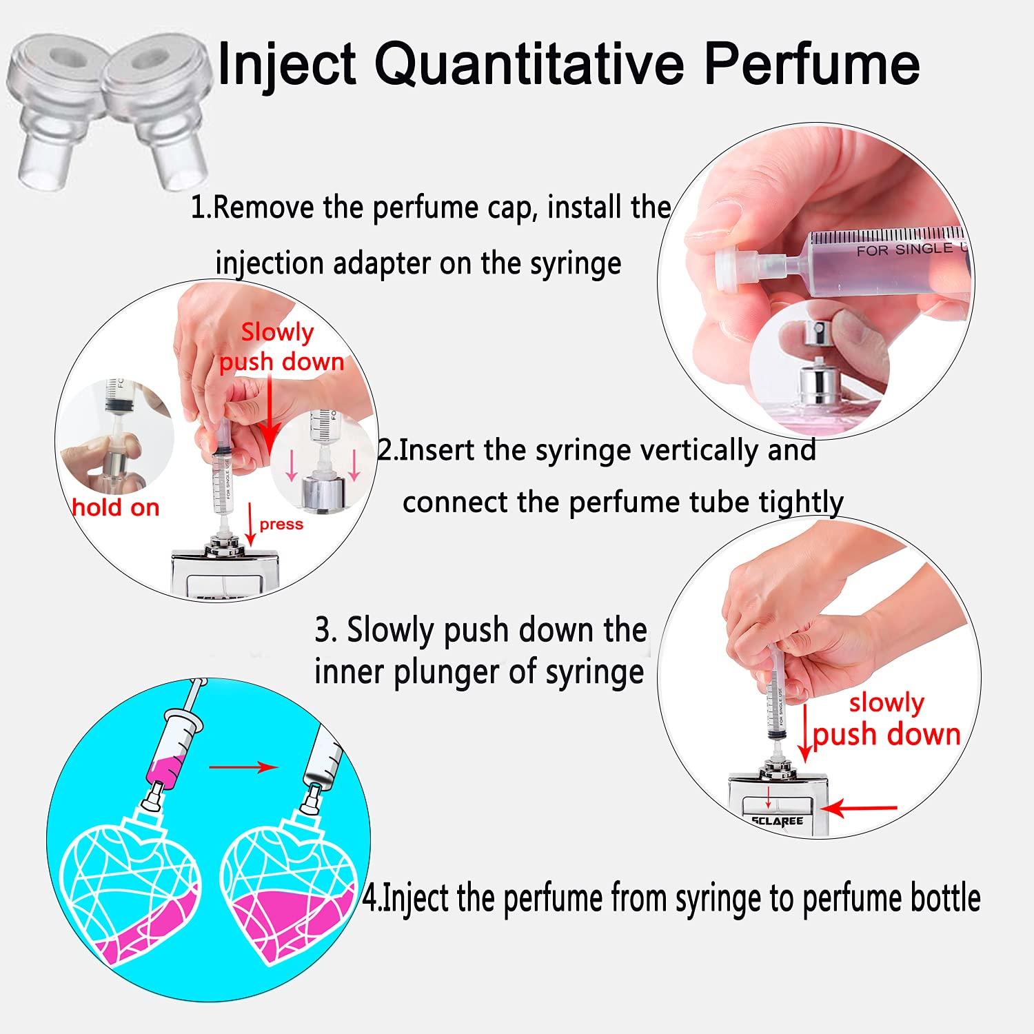 MUB MUB 5 Packs 10ml Plastic Measuring Syringe With 5 Injector Kit, No Needle Perfume Dispenser Pump Perfume Refill Tool Perfume Decanting Supplies for Travel Empty Perfume Bottles