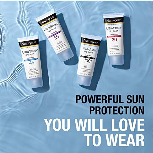 Neutrogena Neutrogena Ultra Sheer Dry-Touch Sunscreen Lotion, Broad Spectrum SPF 45 UVA/UVB Protection, Light, Water Resistant, Non-Comedogenic; Non-Greasy, Travel Size, 3 fl. oz