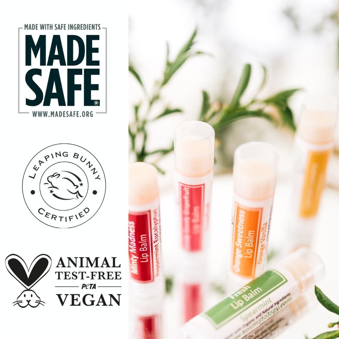 kosmatology Kosmatology Organic Orange Vanilla Lip Balm - 4 Pack | Beeswax Free | Vegan | 100% Natural Moisturizer for Cracked & Dry Lips